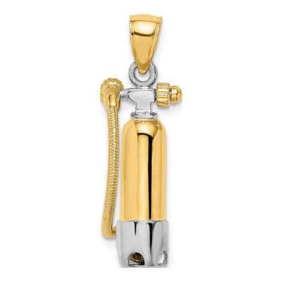 10K Yellow Gold Scuba Tank Pendant