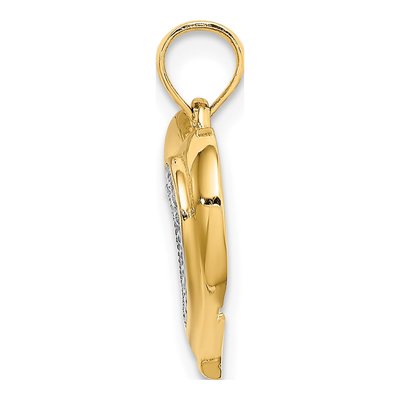 10K Yellow Gold Textured Heart Charm – view 3