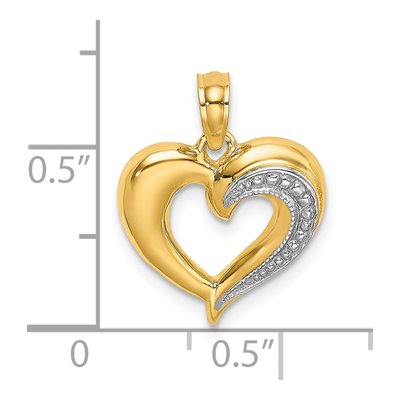 10K Yellow Gold Textured Heart Charm – view 4