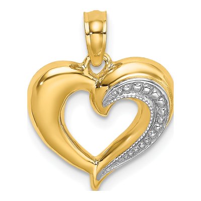 10K Yellow Gold Textured Heart Charm