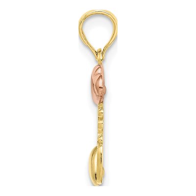 10K Tri-Color Gold I Love You Hearts Charm Pendant – view 3