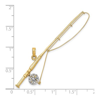 10K Yellow Gold Fly Fishing Rod Charm – view 4