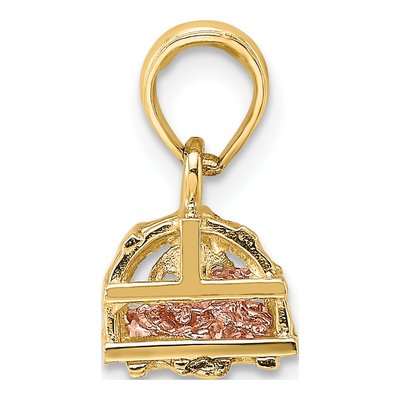 10K Two-Tone Gold 3D Trap Pendant – view 3