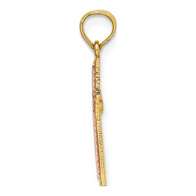 10K Two-Tone Gold Cross Pendant – view 3