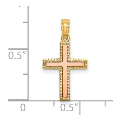 10K Two-Tone Gold Cross Pendant – view 4