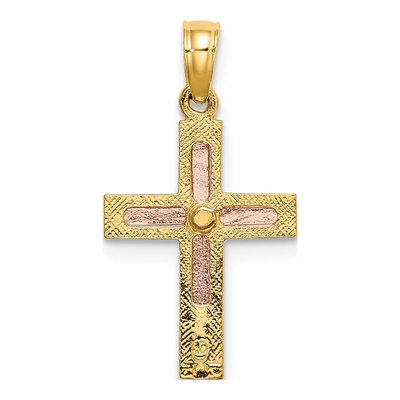 10K Two-Tone Gold Cross Pendant – view 5