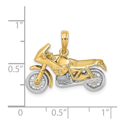 10K Two-Tone Gold 3-D Moveable Motorcycle Charm – view 3