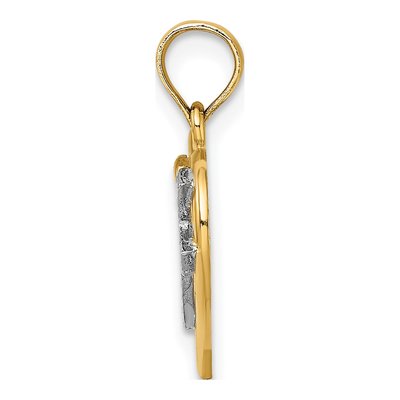10K Yellow Gold Cross Heart Charm – view 3