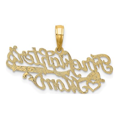 10K Yellow Gold Firefighter's Mom Script Charm – view 5