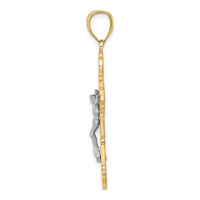 10K Two-Tone Gold Crucifix Charm – view 3