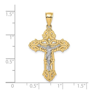10K Two-Tone Gold Crucifix Charm – view 4