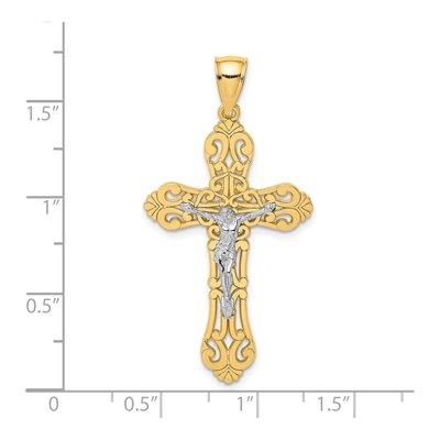 10K Yellow Gold Crucifix Pendant – view 3
