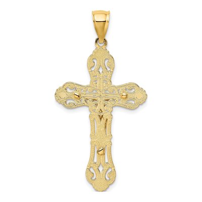 10K Yellow Gold Crucifix Pendant – view 4