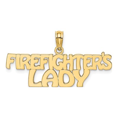 10K Yellow Gold Firefighter's Pendant