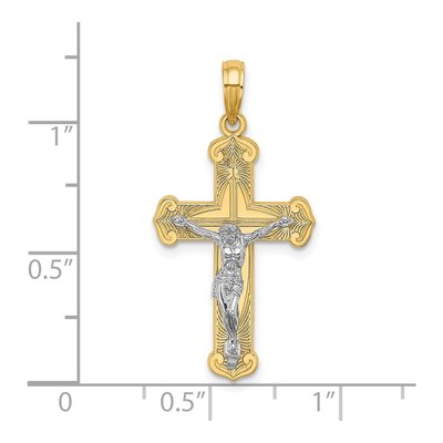 10K Two-Tone Gold Crucifix Pendant – view 4