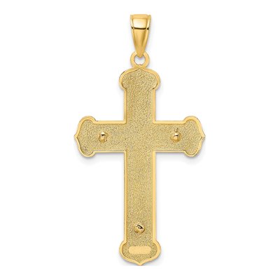 10K Two-Tone Gold Textured Crucifix Pendant – view 5