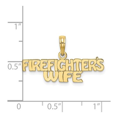 10K Yellow Gold Firefighter's Wife Charm – view 4