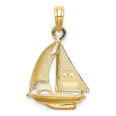 10K Yellow Gold Sailboat Charm – view 5
