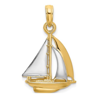 10K Yellow Gold Sailboat Charm