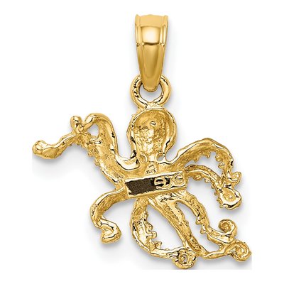10K Yellow Gold Octopus Charm – view 5