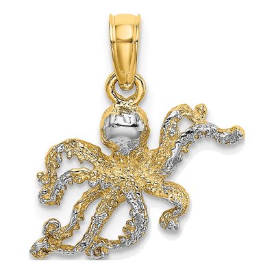 10K Yellow Gold Octopus Charm