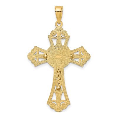 10K Two-Tone Gold Cut-Out Crucifix Pendant – view 5