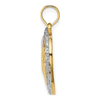 10K Yellow Gold MOM Heart Number 1 Charm – view 3