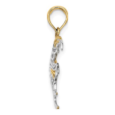 10K Gold Cut-Out Angelfish Charm w/ Rhodium – view 3