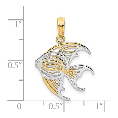 10K Gold Cut-Out Angelfish Charm w/ Rhodium – view 4