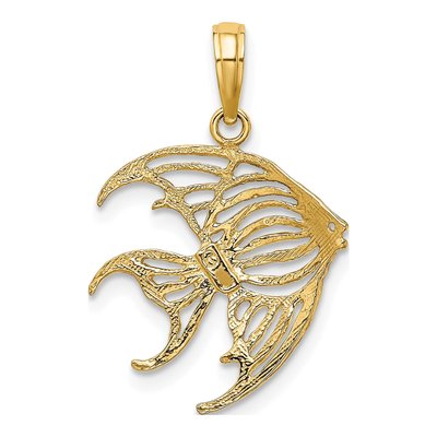10K Gold Cut-Out Angelfish Charm w/ Rhodium – view 5
