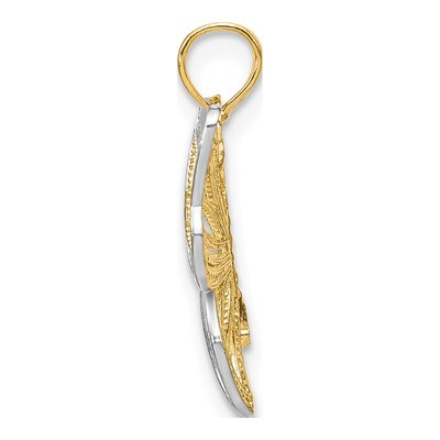 10K Yellow Gold Butterfly Beaded Wing Charm – view 3
