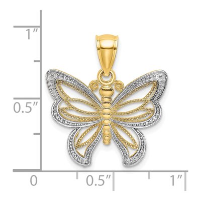 10K Yellow Gold Butterfly Beaded Wing Charm – view 4