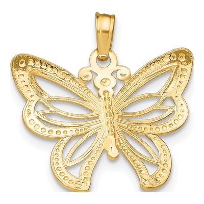 10K Yellow Gold Butterfly Beaded Wing Charm – view 5