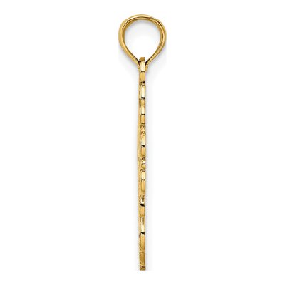 10K Yellow Gold Beaded Cross Charm – view 3
