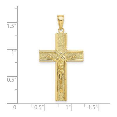 10K Yellow Gold Crucifix Pendant – view 4