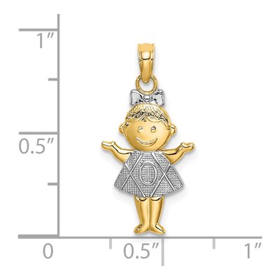 10K Yellow Gold Girl Charm – view 3