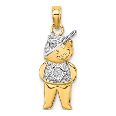 10K Yellow Gold Textured Boy Pendant