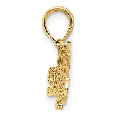 10K Yellow Gold I Heart My Firefighter Charm – view 3