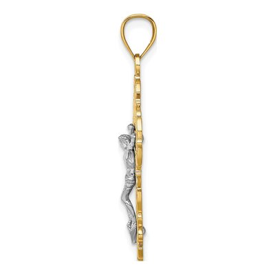 10K Two-Tone Gold Crucifix Charm – view 3
