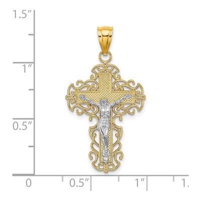 10K Two-Tone Gold Crucifix Charm – view 4