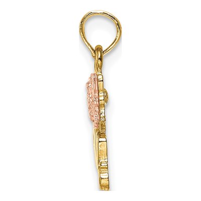 10K Two-Tone Gold MOM Butterfly Pendant – view 3