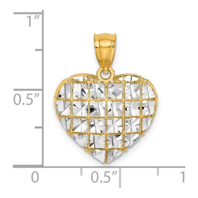 10K Yellow Gold Filigree Heart Charm – view 4
