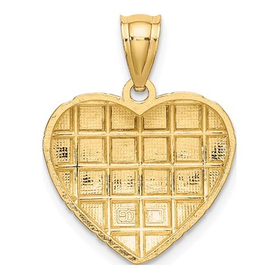 10K Yellow Gold Filigree Heart Charm – view 5