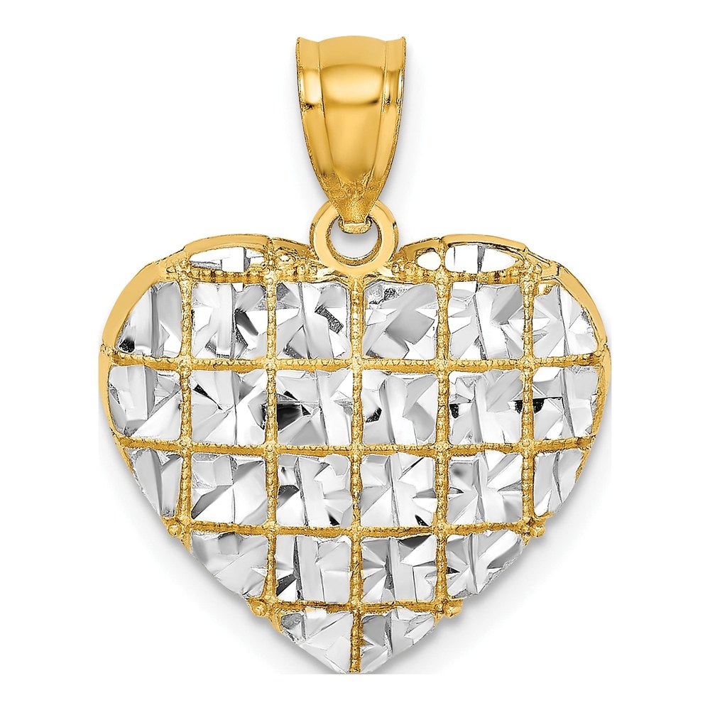 10K Yellow Gold Filigree Heart Charm