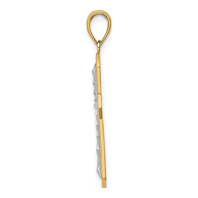 10K Yellow Gold Diamond-Cut Cross Pendant – view 3