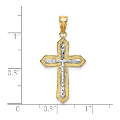 10K Yellow Gold Diamond-Cut Cross Pendant – view 4