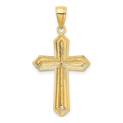 10K Yellow Gold Diamond-Cut Cross Pendant – view 5