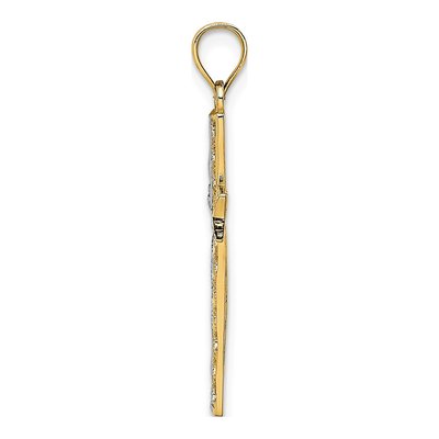 10K Yellow Gold Diamond-Cut Filigree Cross Pendant – view 3
