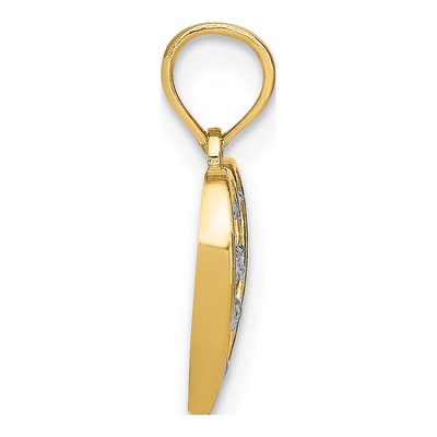 10K Yellow Gold Diamond-Cut Heart Charm – view 3