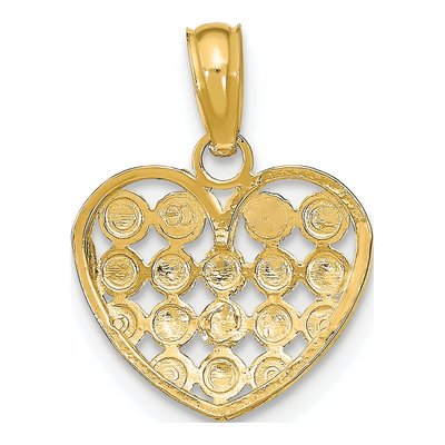 10K Yellow Gold Diamond-Cut Heart Charm – view 5